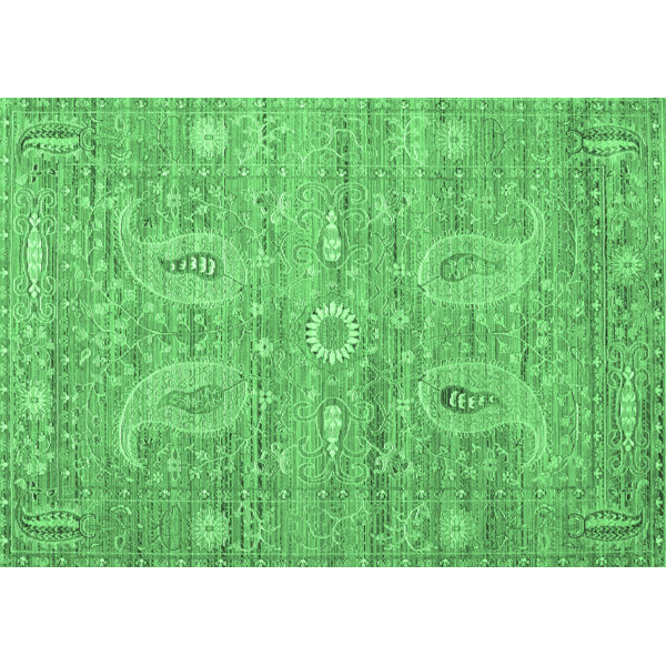Bungalow Rose Traditional 145 Emerald Green Area Rugs Wayfair Canada